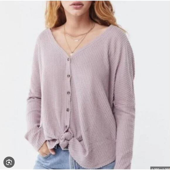 Urban Outfitters Out From Under Oversized Button Up Cardigan size Medium Purple - Picture 1 of 9